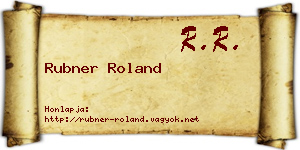 Rubner Roland névjegykártya